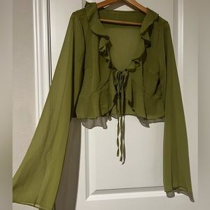 Ruffle 70’s style blouse